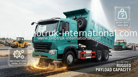 SINOTRUK HOWO A7 İnşaat Damperli Damperli Kamyon 6 X 4 290HP Mavi Renkte